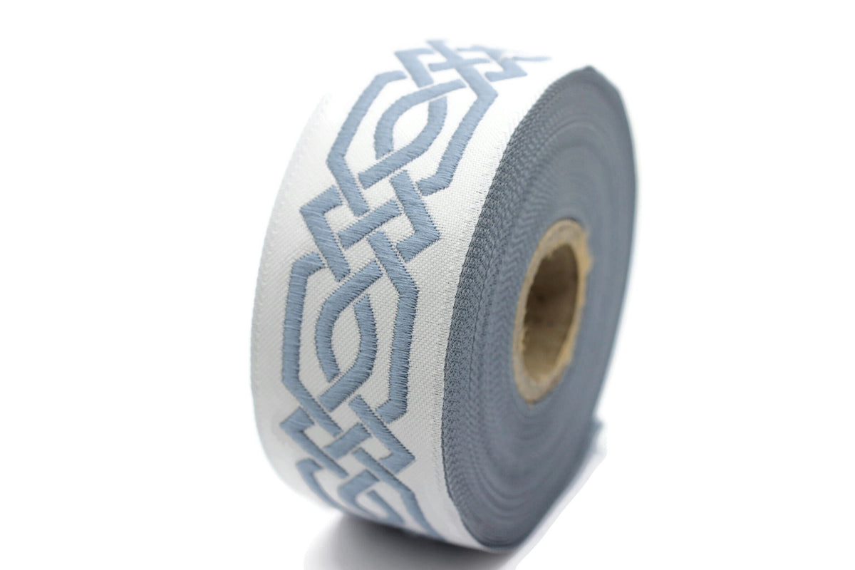 10 m Borte celtica Webband larghezza 35 mm colore: blu scuro-merceria 35027-dbls
