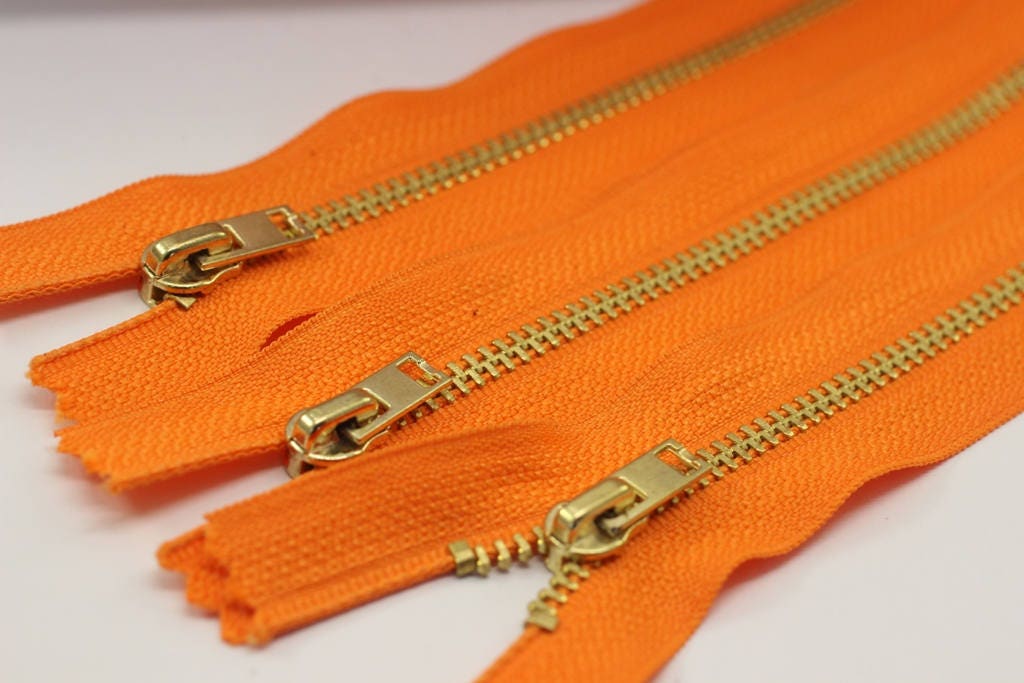 knee length dresses for ladies 5 Pcs Orange Metal zippers with gold brass teeth, 18-100cm (7-40inches –  Ribbonsland