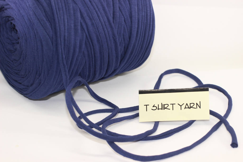 Royal Blue T-shirt Yarn, Cotton Yarn, Recyled Fabric yarn, home
