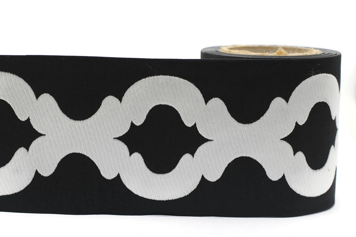 100 mm Embroidered Ribbons (3.93 inch), Spiral Motive, Sewing Trim, dr