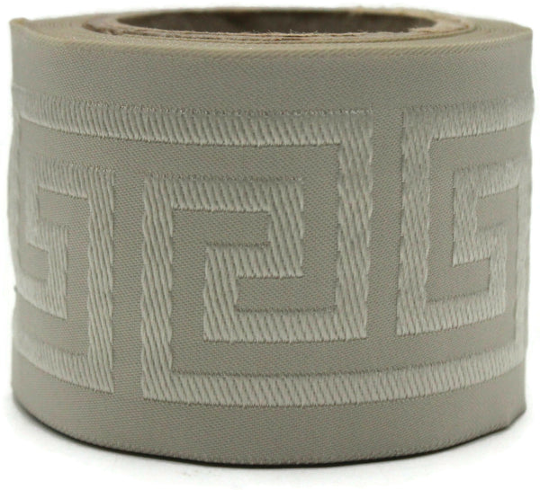 68 mm Greek Key Ribbon Trim (2.67 inch), Jacquard Trims for your Drapes, Curtains, Drapery Banding, Drapery Trim Tape V1 176