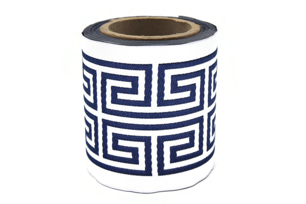 100 mm Elegant Greek Key Border, Curtain trims, Sewing Trim, drapery trim, Athena Chinoiserie ribbon Gimp Drapery, Home Decor 176 V16