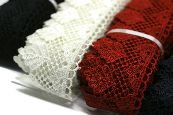 Choose Your 40mm 8 Meters White Bridal Guipure Lace Trim | 1.57 Inches Wide Lace Trim with Leaves | Bridal Lace Guipure | Lace Fabric