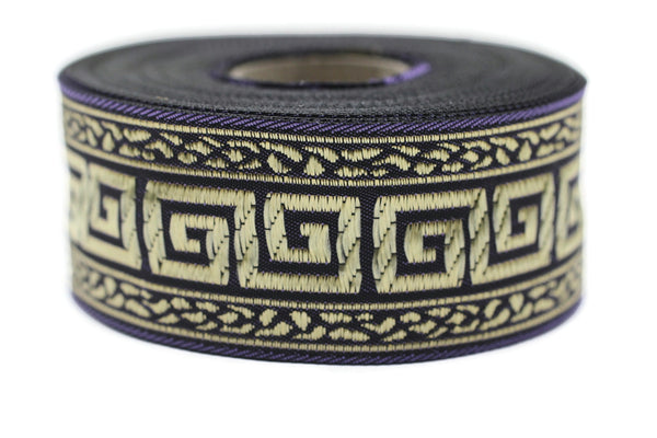 35 mm Greek Key ribbons (1.37 inches), ribbon trims, jacquard ribbons, fabric ribbons, vintage trim, geometric ribbons, 35060