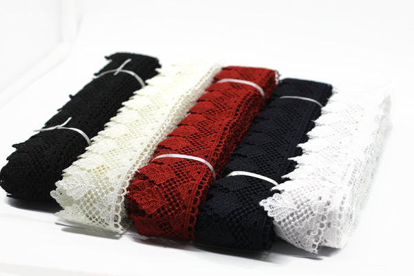 Choose Your 40mm 8 Meters White Bridal Guipure Lace Trim | 1.57 Inches Wide Lace Trim with Leaves | Bridal Lace Guipure | Lace Fabric