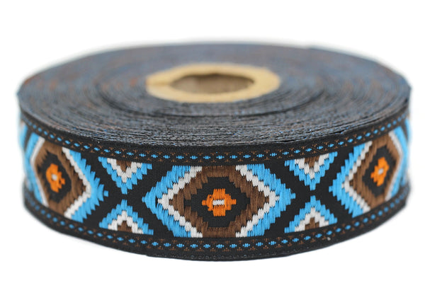 25 mm Hexagon Jacquard trim (0.98 inches), vintage Ribbon, Decorative Craft Ribbon, Sewing, Jacquard ribbons, ribbon trim, 25952