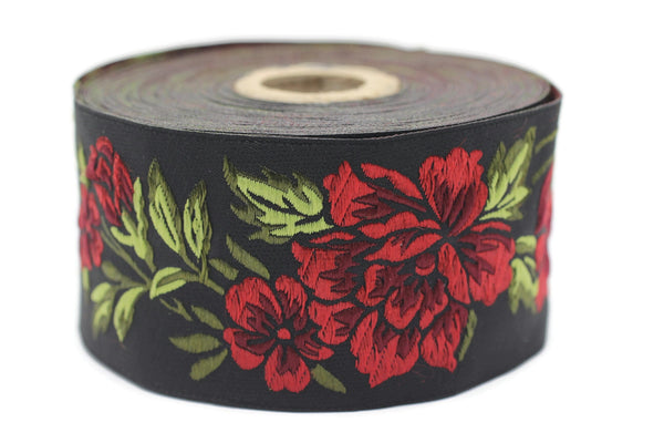 50 mm Floral Jacquard trim (1.96 inches), vintage Ribbon, Decorative Craft Ribbon, Floral Jacquard Ribbon, Trim, 50096