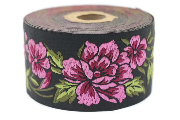 50 mm Floral Jacquard trim (1.96 inches), vintage Ribbon, Decorative Craft Ribbon, Floral Jacquard Ribbon, Trim, 50096