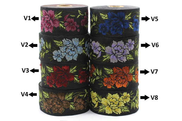 50 mm Floral Jacquard trim (1.96 inches), vintage Ribbon, Decorative Craft Ribbon, Floral Jacquard Ribbon, Trim, 50096