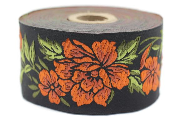50 mm Floral Jacquard trim (1.96 inches), vintage Ribbon, Decorative Craft Ribbon, Floral Jacquard Ribbon, Trim, 50096