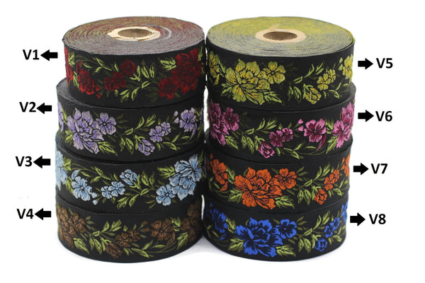 35 mm Floral Jacquard trim (1.37 inches, vintage Ribbon, Decorative Craft Ribbon, Floral Jacquard Ribbon, towel trim, 35096