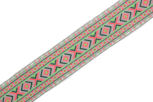 35 mm Colorfull African Motif Ribbon (1.37 inches), Vintage Jacquard, African Pattern Ribbon, Sewing Trim, Huge Trim, Large ribbon, 35995