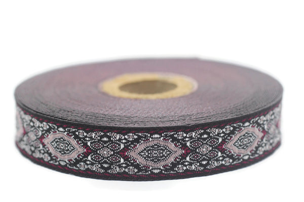 18 mm colorful Medieval Motive Woven Border (0.70 inches), jacquard ribbon, Embroidered ribbon, Sewing trim, Scroll Jacquard trim, 18589