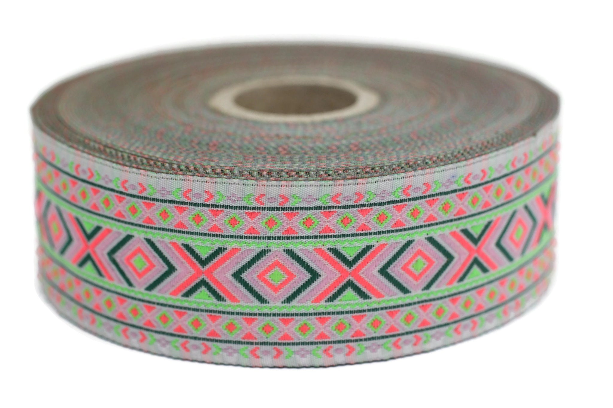 35 mm Colorfull African Motif Ribbon (1.37 inches), Vintage Jacquard, African Pattern Ribbon, Sewing Trim, Huge Trim, Large ribbon, 35995