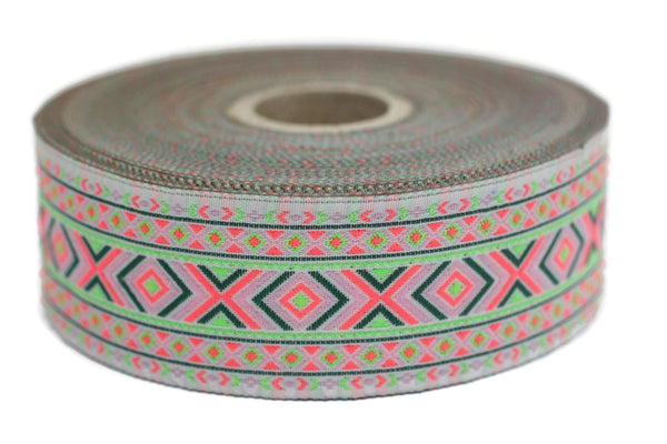 35 mm Colorfull African Motif Ribbon (1.37 inches), Vintage Jacquard, African Pattern Ribbon, Sewing Trim, Huge Trim, Large ribbon, 35995