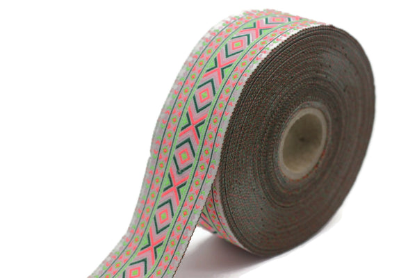 35 mm Colorfull African Motif Ribbon (1.37 inches), Vintage Jacquard, African Pattern Ribbon, Sewing Trim, Huge Trim, Large ribbon, 35995