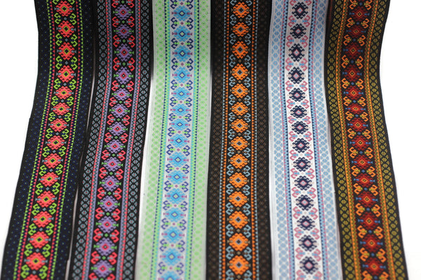 35 mm Snowy Motif Ribbon (1.37 inches), Vintage Jacquard, Sewing Trim, Huge Trim, Large ribbon, making curtain, 35997