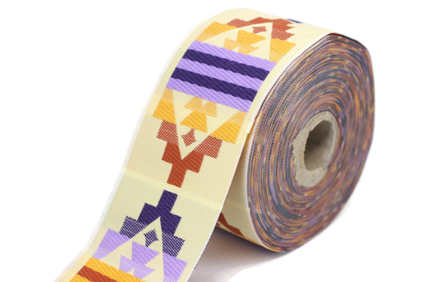 Choose your Aztec Woven Trim in 0.98", 1.37" & 1.96" Widths, Native American Jacquard Ribbon, Indian Navajo Clothing Accessories 126