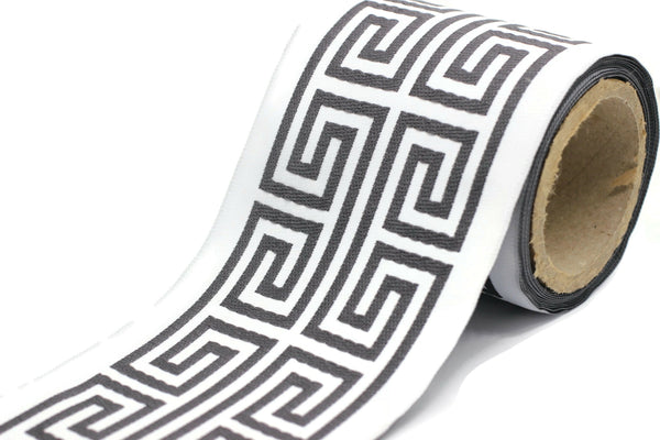100 mm Elegant Greek Key Border, Curtain trims, Sewing Trim, drapery trim, Athena Chinoiserie ribbon Gimp Drapery, Home Decor 176 V8
