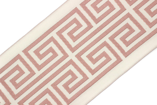 Pink 100 mm Embroidered Ribbons (3.93 inch), Jacquard Trims, Sewing Trim, Drapery Trim, Curtain Trims, Jacquard Ribbons, 176 V5
