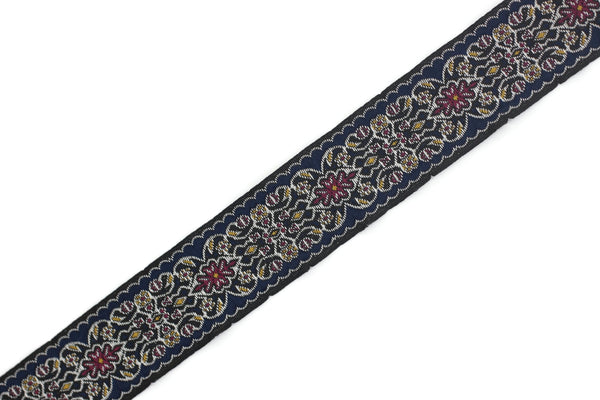 25 mm Blue&Red Jacquard ribbon (0.98 inches), Decorative Craft Ribbon, Sewing, Jacquard ribbons, Trim, woven ribbons, collar supply, 25939