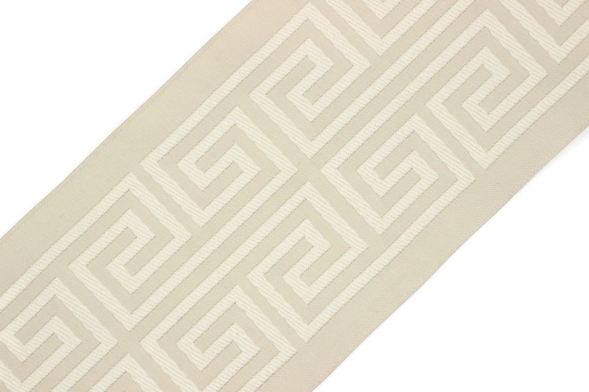 Cream 100 mm Embroidered Ribbons (3.93 inch), Jacquard Trims, Sewing T ...