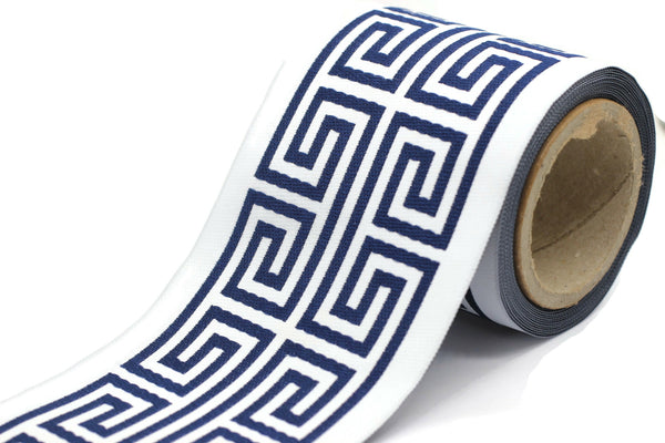 100 mm Elegant Greek Key Border, Curtain trims, Sewing Trim, drapery trim, Athena Chinoiserie ribbon Gimp Drapery, Home Decor 176 V16