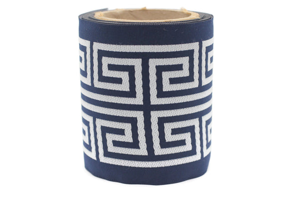 100 mm Elegant Greek Key Border, Curtain trims, Sewing Trim, drapery trim, Athena Chinoiserie ribbon Gimp Drapery, Home Decor 176 V10