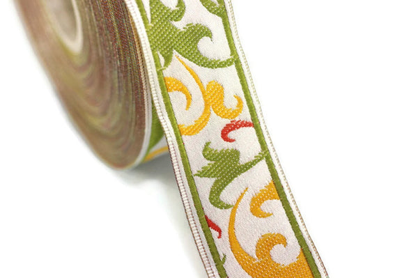 35 mm mix color Jacquard Trims 1.37 inches - Spring Style Jacquard trim - Jacquard ribbons - Spring Embroidered ribbons - Home Decor supply