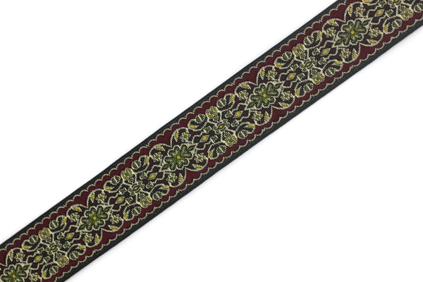 25 mm Yellow&Green Jacquard ribbon 0.98 inches, Decorative Craft Ribbon, Sewing, Jacquard ribbons, Trim, woven ribbons, collar supply, 25939