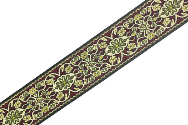 35 mm Yellow&Green Anatolian jacquard ribbon (1.37 inches), jacquard trim, jacquard ribbons, fabric ribbon, vintage trim, 35939