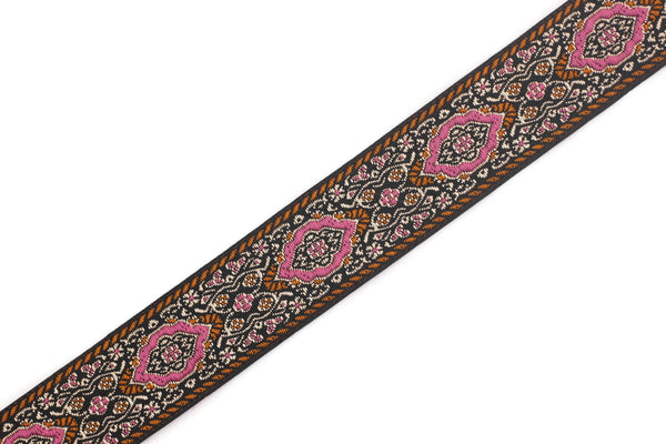 25 mm Pink Medieval Motive Woven Border (0.98 inches), jacquard ribbon, Embroidered ribbon, Sewing trim, Scroll Jacquard trim, 25589
