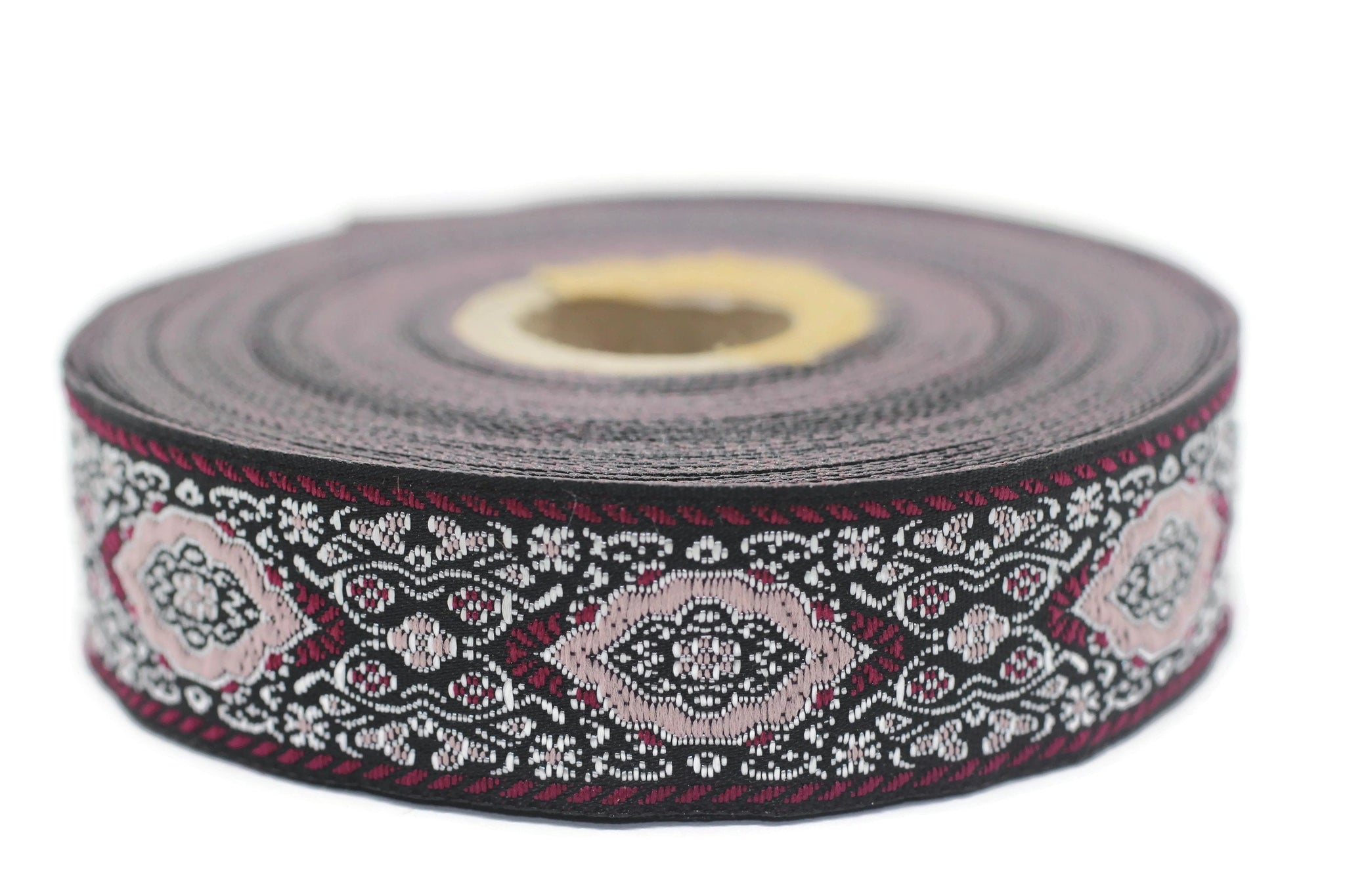 25 mm colorful Medieval Motive Woven Border (0.98 inches), jacquard ribbon, Embroidered ribbon, Sewing trim, Scroll Jacquard trim, 25589