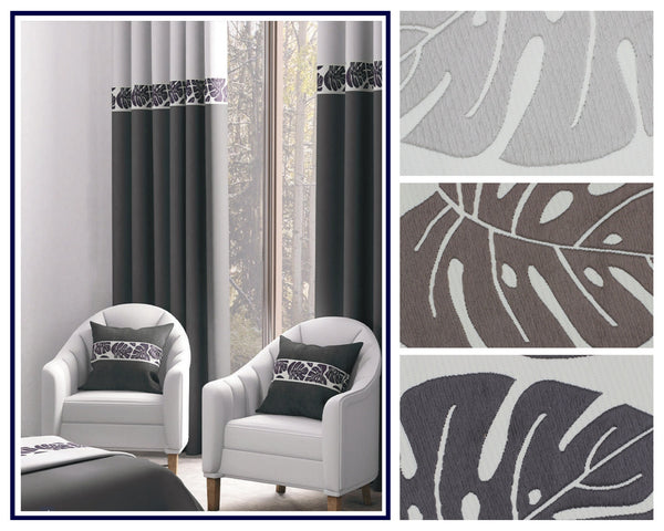 2.67" Fig Leaf Trim Tape, Upholstery Trim, Fabric Trimmings, Drapery Banding Trim Tape, Jacquard Ribbon, curtain trim ideas 192 V2