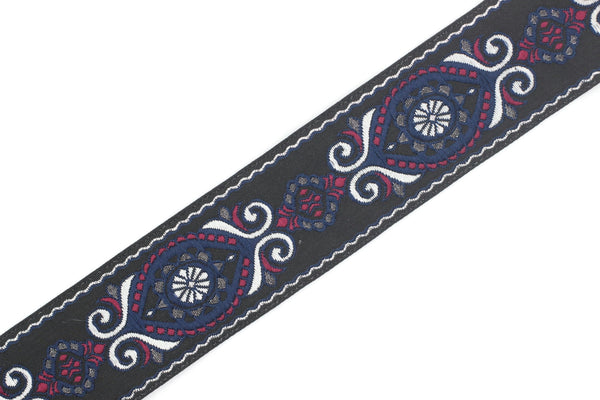 35 mm Blue&Pink Jacquard ribbon (1.37 inches), jacquard ribbon, Decorative Craft Ribbon, Sewing trim, woven trim, embroidered ribbon, 35950