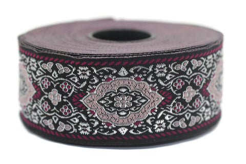 35 mm colorful Medieval Motive Woven Border (1.37 inches), jacquard ribbon, Embroidered ribbon, Sewing trim, Scroll Jacquard trim, 35589