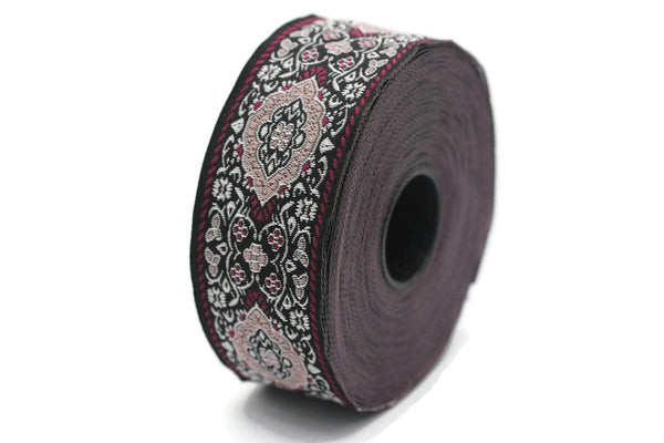 35 mm colorful Medieval Motive Woven Border (1.37 inches), jacquard ribbon, Embroidered ribbon, Sewing trim, Scroll Jacquard trim, 35589