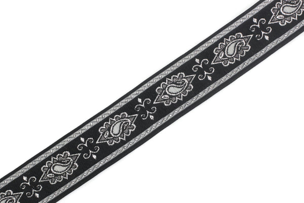 25 mm Grey medieval Motive ribbon (0.98 inches), renaissance trim, otantic ribbon, jacquard ribbons, fabric ribbon, vintage trim, 25907