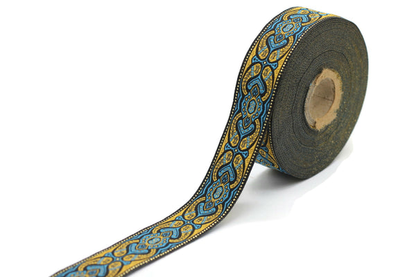 25 mm Mystic Light Orange jacquard Ribbons (0.98 inch) Sewing Crafts, ribbon trim, jacquard trim, craft supplies, collar supply, trim 25808