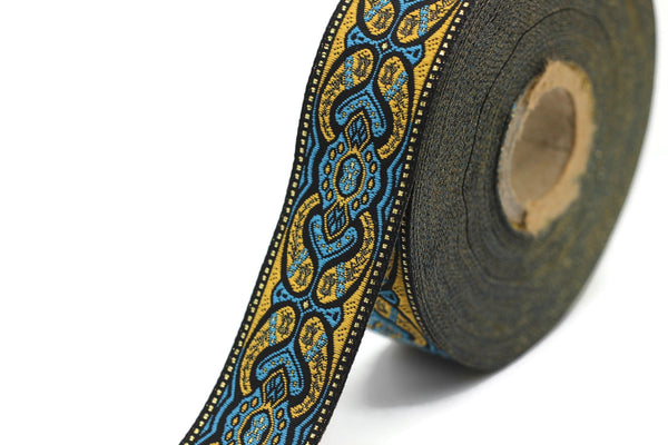 25 mm Mystic Light Orange jacquard Ribbons (0.98 inch) Sewing Crafts, ribbon trim, jacquard trim, craft supplies, collar supply, trim 25808