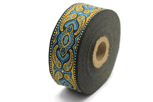 35 mm Mystic Light orange jacquard Ribbons (1.37 inch) Sewing Crafts, ribbon trim, jacquard trim, craft supplies, collar supply, trim 35808