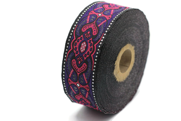 35 mm Mystic Purple jacquard Ribbons (1.37 inches) Sewing Crafts, ribbon trim, jacquard trim, craft supplies, collar supply, trim, 35808