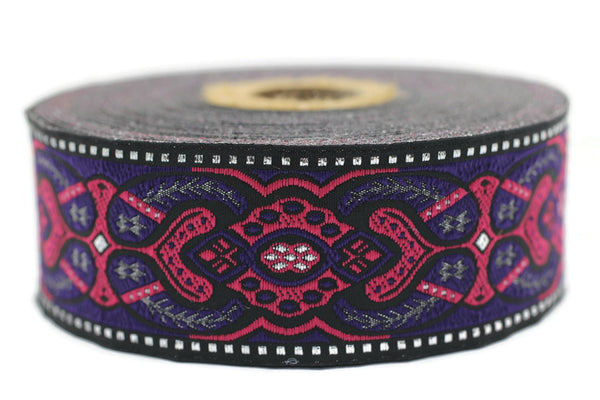 35 mm Mystic Purple jacquard Ribbons (1.37 inches) Sewing Crafts, ribbon trim, jacquard trim, craft supplies, collar supply, trim, 35808