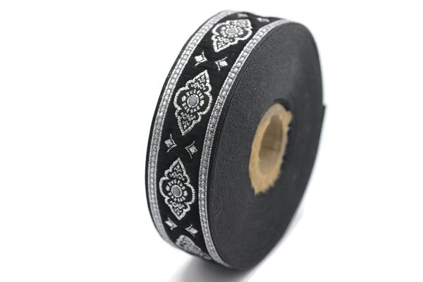 25 mm Gray Renaissance Motive ribbon (0.98 inches), european ribbon, dog colar ribbons, Sewing, Jacquard ribbon, Trim, 25905