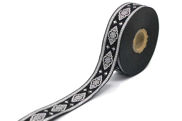 25 mm Gray Renaissance Motive ribbon (0.98 inches), european ribbon, dog colar ribbons, Sewing, Jacquard ribbon, Trim, 25905