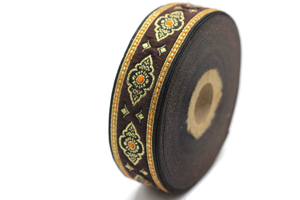 25 mm Orange Renaissance Motive ribbon (0.98 inches), european ribbon, dog colar ribbons, Sewing, Jacquard ribbon, Trim, 25905