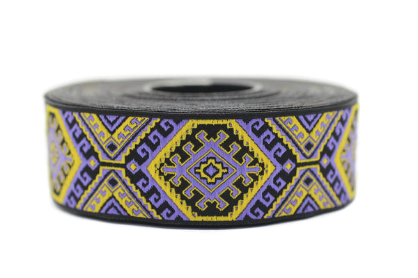 25mm Colorful embroidered ribbon, Jacquard ribbon, 0.98c, Decorative ribbon, Craft Ribbon, Jacquard trim, costume ribbon, sewing trim, 25708