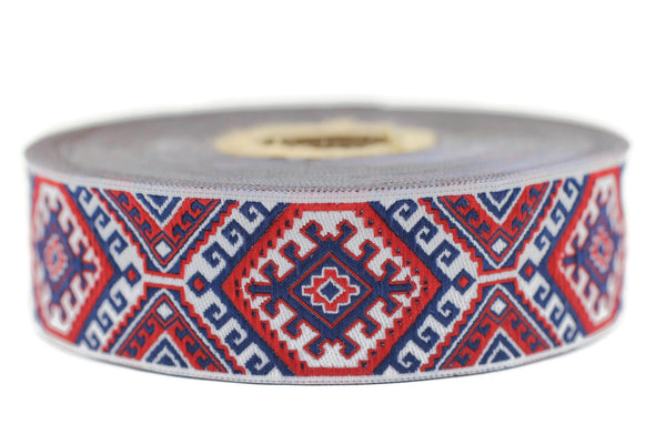 25mm Colorful embroidered ribbon, Jacquard ribbon, 0.98c, Decorative ribbon, Craft Ribbon, Jacquard trim, costume ribbon, sewing trim, 25708