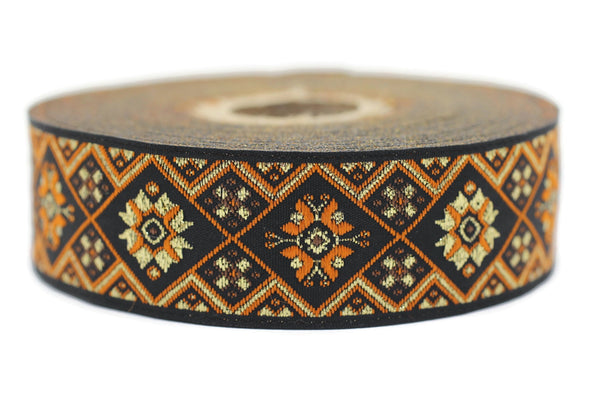 25 mm Colorfull Geometric Ribbon (0.98 inches), Geometric trim, jacquard trim, craft supplies, vintage trim, jacquard ribbon, 25975