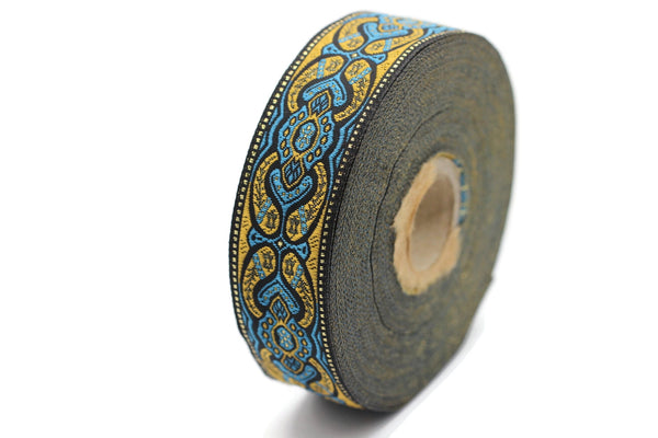 25 mm Mystic Light Orange jacquard Ribbons (0.98 inch) Sewing Crafts, ribbon trim, jacquard trim, craft supplies, collar supply, trim 25808